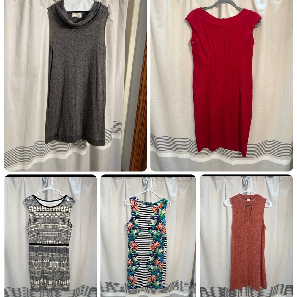 5 Dress Bundle size M (Nicole Miller, In Style, Sinuous, London Times, Loft)